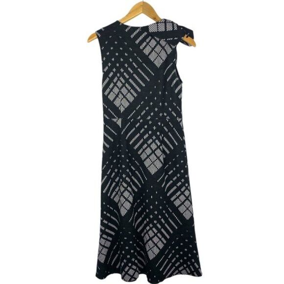 TRACY REESE Black White Wool Blend Sleeveless Cut Out Body Con Sheath Dress US M - Picture 2 of 8